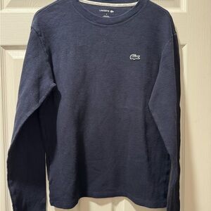Lacoste Men's Dark Blue Long Sleeve Sleep Shirt